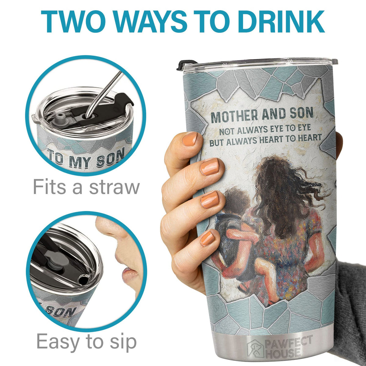 Never Feel That You Are Alone I’m Always Right Next To You - Tumbler - To My Son, Gift For Son, Son Gift From Mom, Birthday Gift For Son