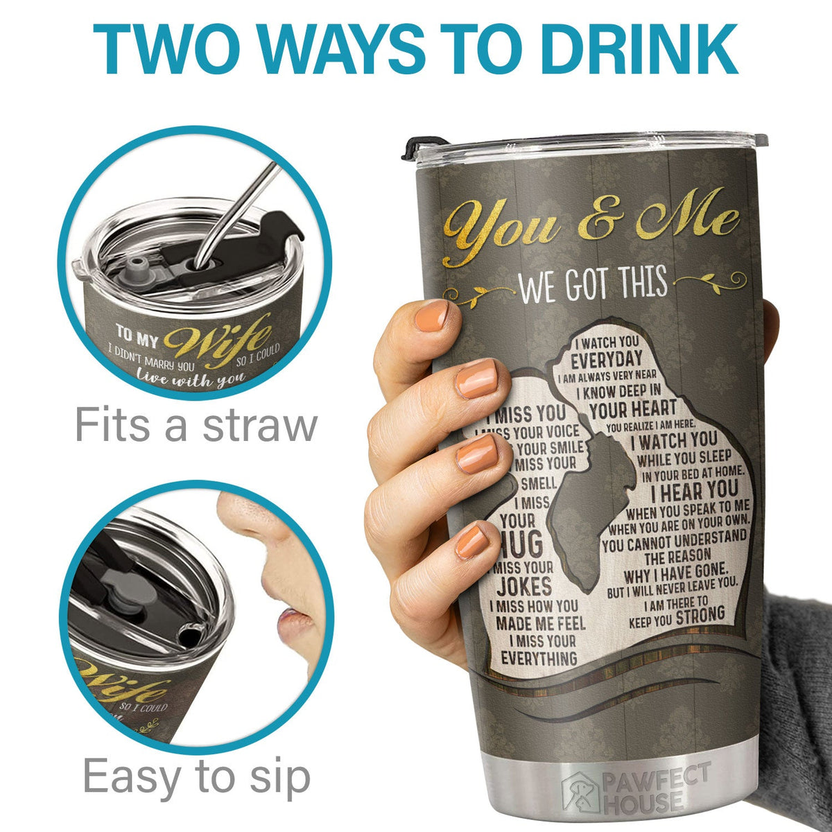 To My Wife I Married You Because I Can't Live Without You - Tumbler - To My Wife, Gift For Wife, Anniversary, Engagement, Wedding, Marriage Gift