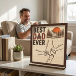 Custom 2-Layered Wooden Plaque - Personalized Father's Day Birthday Gifts For Dad, Grandpa - Memories On The Go