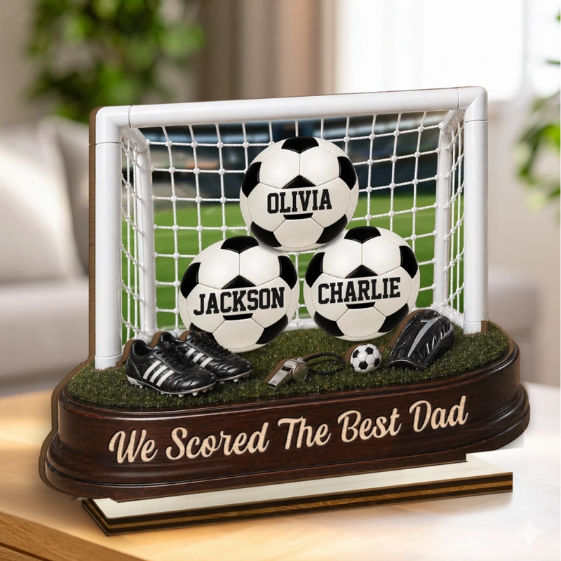 Custom LA 2026 Soccer Dad 2-Layered Wooden Plaque - Personalized Father's Day Gifts For Dad, Grandpa, Soccer Lovers, Sports Fans, Sports Lovers - Game Day, Dad Day
