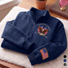 Unisex Quarter Zip Sweatshirt - America 250th Anniversary Gifts For Mom, Dad, Brother, Sister, Kids - Timeless USA Spirit