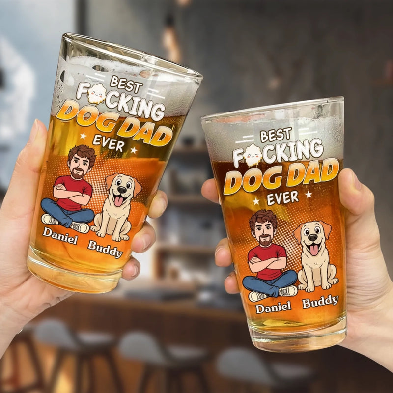 Custom Beer Glass - Personalized Father's Day Birthday Gifts For Dog Cat Lovers, Dog Dad And Mom, Cat Owners - Cheers To Pet Parenthood