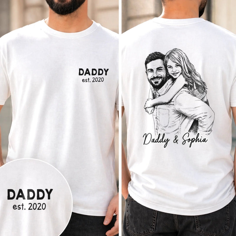 Custom Photo Unisex T-shirt - Personalized Father's Day Birthday Gifts For Dad, Grandpa - The Real Hero