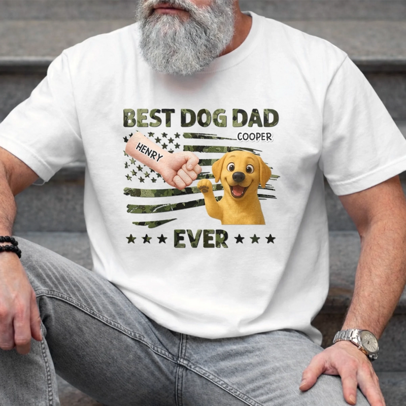 Custom Unisex T-shirt, Premium T-shirt, Hoodie - Personalized Father's Day Gifts For Dog Cat Lovers, Dog Dad And Mom, Cat Owners - Blessed By Paws & Love