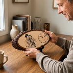 Custom Photo Wooden Clock - Personalized Father's Day Birthday Gifts For Dad, New Dads - Dad Makes The World Brighter