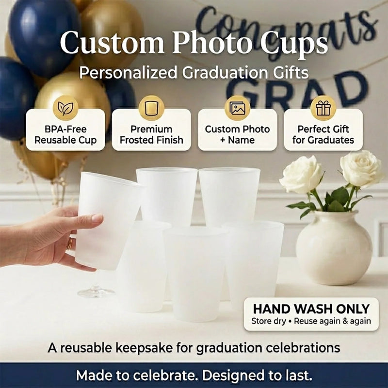 Custom Photo Party Cups - Personalized Summer Vacation And Travel Gifts For Women, Besties, Sisters, BFF - Besties On Island Time