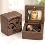 Custom Photo Wooden Pet Fur Keepsake Box - Personalized Pet Memorial Sympathy Gifts For Cat Lovers - Forever In My Heart