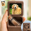 Custom Photo Wooden Pet Fur Keepsake Box - Personalized Pet Memorial Sympathy Gifts For Dogs, Cats - You Left Paw Prints On My Heart