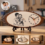 Custom Photo Wooden Clock - Personalized Father's Day Birthday Gifts For Dad, New Dads - Dad Makes The World Brighter