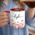 Custom Accent Mug - Personalized Graduation Gifts For Him, Her - Floral Morning Mood