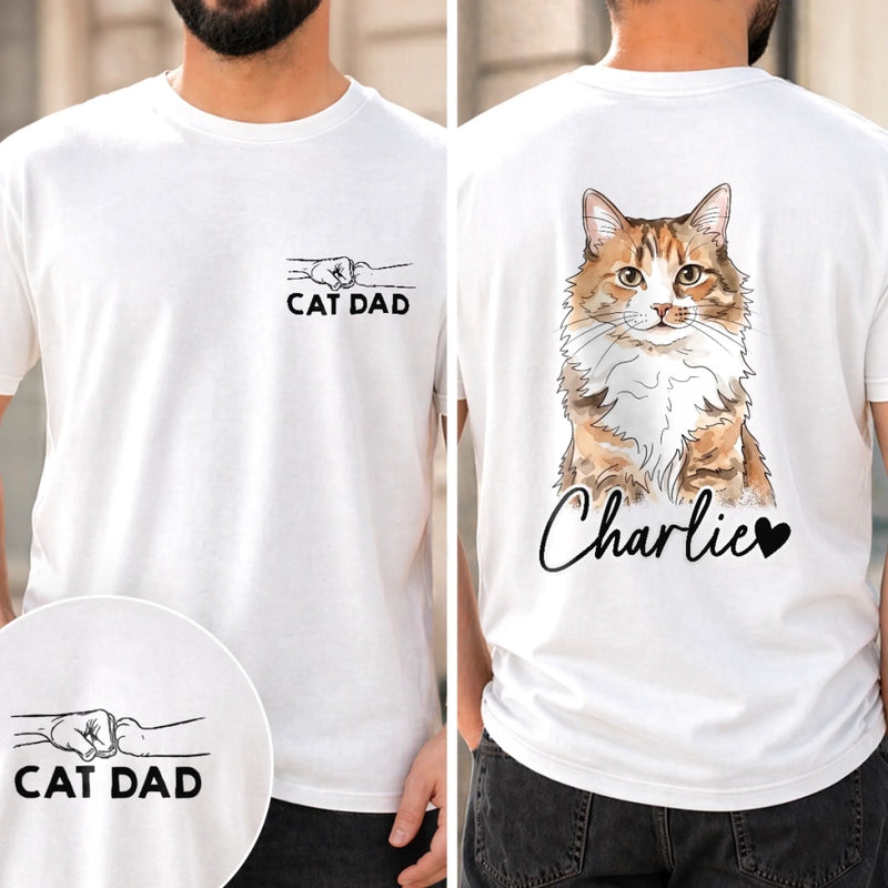 Custom Photo Unisex T-shirt - Personalized Father's Day Birthday Gifts For Dog Cat Lovers, Dog Dad And Mom, Cat Owners - Paws Made Me Happy
