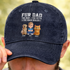 Custom Vintage Washed Denim Baseball Cap - Personalized Father's Day Gifts For Dog Cat Lovers, Dog Dad, Cat Owners - Blessed By Fur & Love