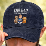 Custom Vintage Washed Denim Baseball Cap - Personalized Father's Day Gifts For Dog Cat Lovers, Dog Dad, Cat Owners - Blessed By Fur & Love