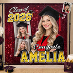 Custom Photo Backdrop - Personalized Graduation Gifts For Him, Her - Congrats Never Looked This Glam