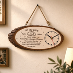 Custom Rustic Wooden Clock - Personalized Anniversary Wedding Gifts For Husband And Wife, Him And Her - Happy Anniversary, Forever Edition