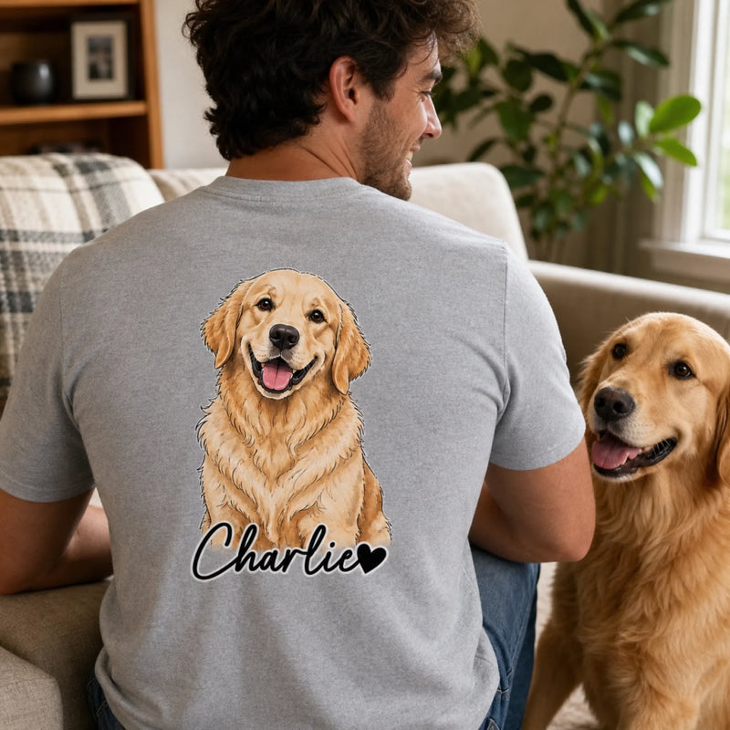 Custom Photo Unisex T-shirt - Personalized Father's Day Birthday Gifts For Dog Cat Lovers, Dog Dad And Mom, Cat Owners - Paws Made Me Happy