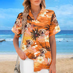 Custom Photo Forget The City, We Enjoy Our Summertime - Dog & Cat Personalized Custom Unisex Tropical Hawaiian Aloha Shirt - Summer Vacation Gift, Gift For Dog Lovers, Cat Lovers