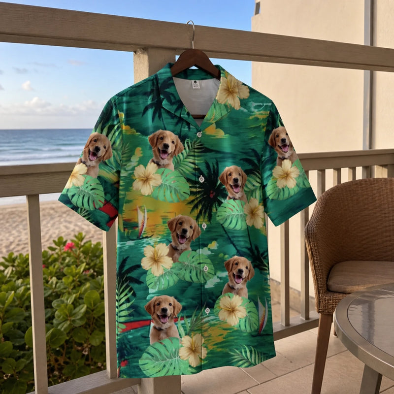 Custom Photo Forget The City, We Enjoy Our Summertime - Dog & Cat Personalized Custom Unisex Tropical Hawaiian Aloha Shirt - Summer Vacation Gift, Gift For Pet Owners, Pet Lovers