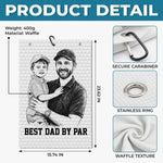 Custom Photo Golf Towel - Personalized Father's Day Birthday Golf Gifts For Dad, Grandpa - Tee Time Is The Best Time