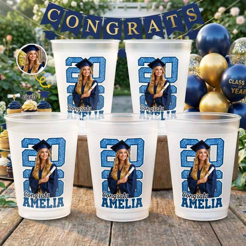 Custom Photo Graduation Cups - Personalized Graduation Gifts For Him, Her - Big Dreams, Bigger Moment