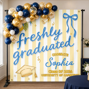 Custom Backdrop - Personalized Graduation Gifts For Him, Her - Serving Fresh Graduate Energy