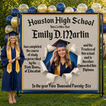 Custom Photo Backdrop - Personalized Graduation Gifts For Him, Her - She Earned The Spotlight