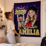 Custom Photo Backdrop - Personalized Graduation Gifts For Him, Her - Congrats Never Looked This Glam