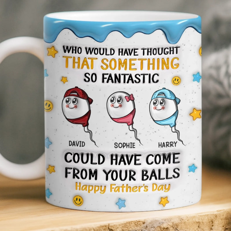 Custom 3D Inflated Effect Printed Mug - Personalized Father's Day Birthday Gifts For Dad, Grandpa - Dad Fuel Activated
