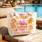 Custom Beach Bag - Personalized Summer Vacation And Travel Gifts For Teachers - Teacher Off Duty