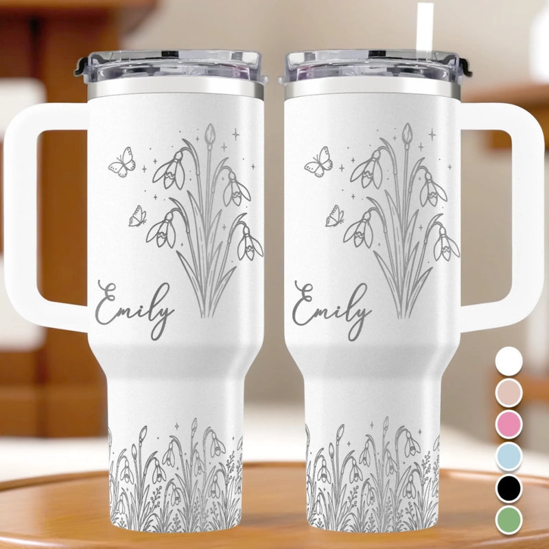 Custom Engraved 40oz Tumbler With Handle - Personalized Birthday Gifts For Besties, Sisters, BFF, Family, Yourself - Coffee Gossip Repeat