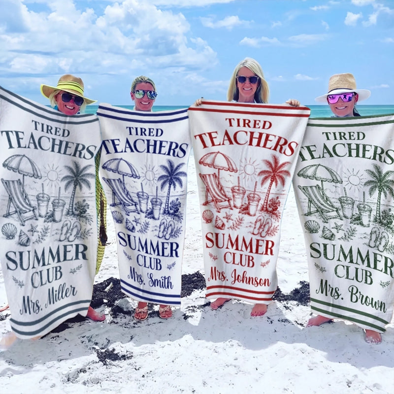 Custom Beach Towel - Personalized Summer Vacation And Travel Gifts For Teachers - Catch Me Not Lesson Planning