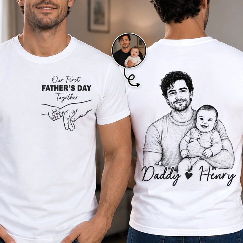 Custom Photo T-shirt - Personalized Father's Day, Baby Shower, Gender Reveal Gifts For New Moms, New Dads, New Parents - Rookie Dad, Pro Cuddler