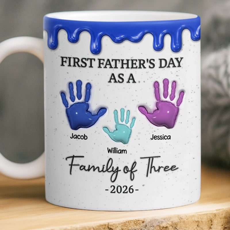 Custom 3D Inflated Effect Printed Mug - Personalized Father's Day Birthday Gifts For Mom, Dad, Kids - Family Makes Everything Better