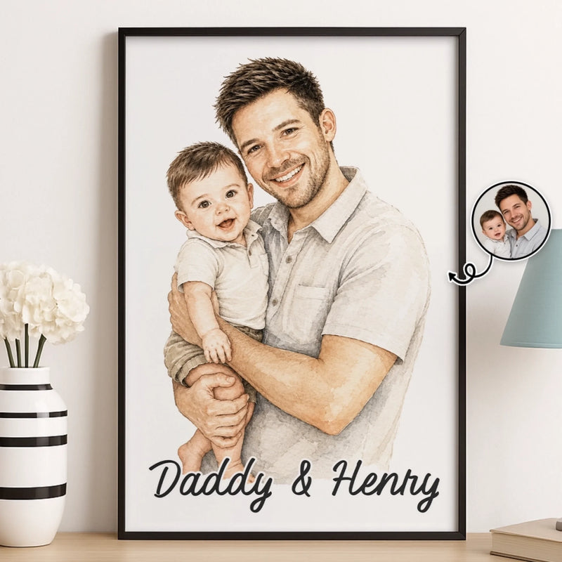 Custom Photo Vertical Poster - Personalized Father's Day Birthday Gifts For Dad, Grandpa - Always Proud To Call You Dad