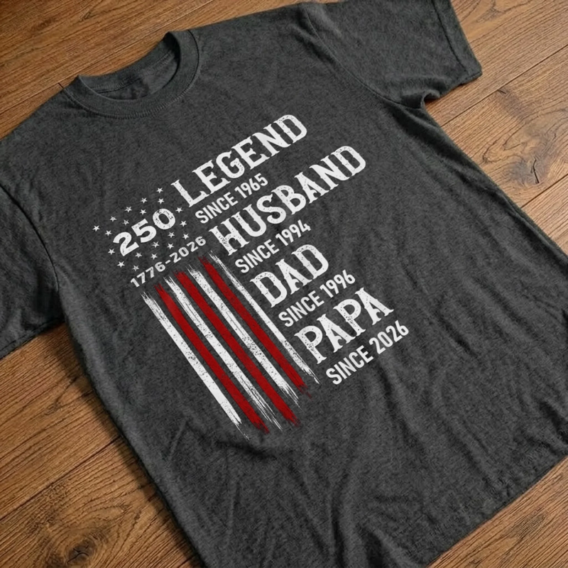 Custom T-shirt, Hoodie - Personalized America 250th Anniversary Father's Day Gifts For Dad, Grandpa - Stars Stripes And Legacy