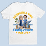 Custom T-shirt, Premium T-shirt, Hoodie - Personalized Summer Vacation And Travel Gifts For Husband And Wife, Him And Her, Cruise Lovers - Partners On Deck For Life