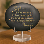 Custom Printed Rock - Personalized Anniversary Wedding Gifts For Husband And Wife, Him And Her - Earlier You, Longer Us