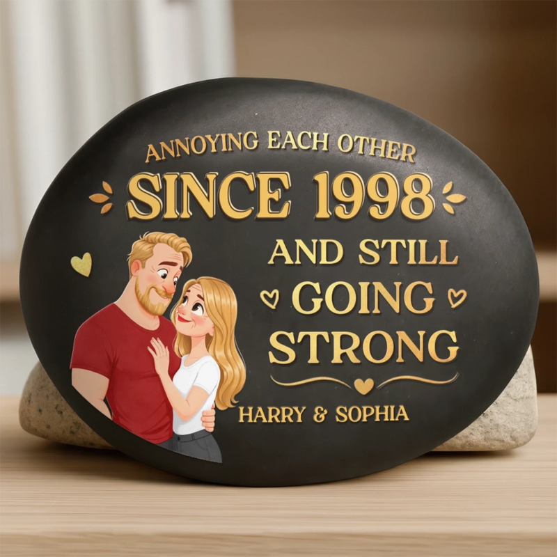Custom Printed Rock - Personalized Anniversary Wedding Gifts For Husband And Wife, Him And Her - Annoying You Is My Love Language