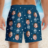Custom Photo Tropical Hawaiian Aloha Men Beach Shorts - Personalized Father's Day, Summer Vacation And Travel Gifts For Dad, Grandpa - Family’s Favorite Hero