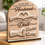 Custom 2-Layered Wooden Plaque - Personalized Father's Day Birthday Gifts For Dad, Grandpa, Husband - Home Feels Better With Dad