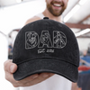 Custom Photo Vintage Washed Denim Baseball Cap - Personalized Father's Day Gifts For Dad, Grandpa - Dad Makes Every Day Count