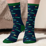 Custom Crew Socks - Personalized Father's Day Birthday Golf Gifts For Men, Women - Weekend Golf Warrior