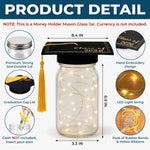 Custom Money Holder Mason Jar Light - Personalized Graduation Gifts For Him, Her - Graduation Glow With Purpose