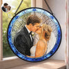 Custom Photo Stained Glass Window Hanging Suncatcher - Personalized Anniversary Wedding Gifts For Husband And Wife, Him And Her - Endless Love