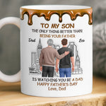 Custom 3D Inflated Effect Printed Mug - Personalized Father's Day Birthday Gifts For Son, Dad, Mom - Fatherhood Looks Good On You