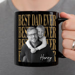 Custom Photo Black Mug - Personalized Father's Day Gifts For Dad, Grandpa - The Man, The Myth