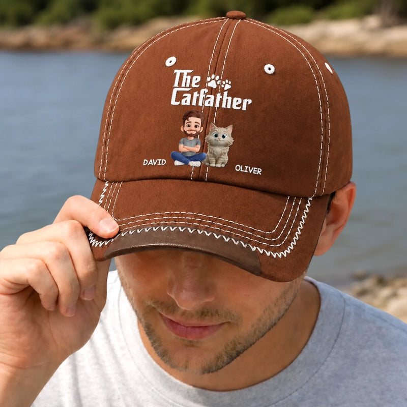Custom Vintage Soft Baseball Cap - Personalized Father's Day Birthday Gifts For Dog Cat Lovers, Dog Dad And Mom, Cat Owners - Life Is Better With Paws
