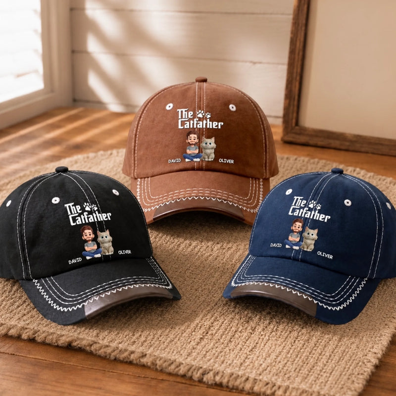 Custom Vintage Soft Baseball Cap - Personalized Father's Day Birthday Gifts For Dog Cat Lovers, Dog Dad And Mom, Cat Owners - Life Is Better With Paws