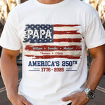 Custom T-shirt, Hoodie - Personalized America 250th Anniversary Birthday Gifts For Dad, Grandpa - Built On Freedom