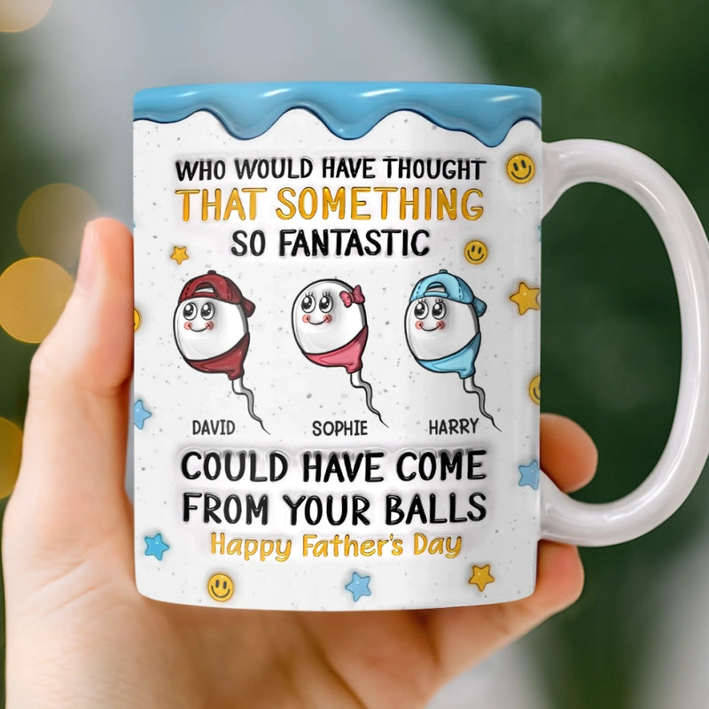 Custom 3D Inflated Effect Printed Mug - Personalized Father's Day Birthday Gifts For Dad, Grandpa - Dad Fuel Activated